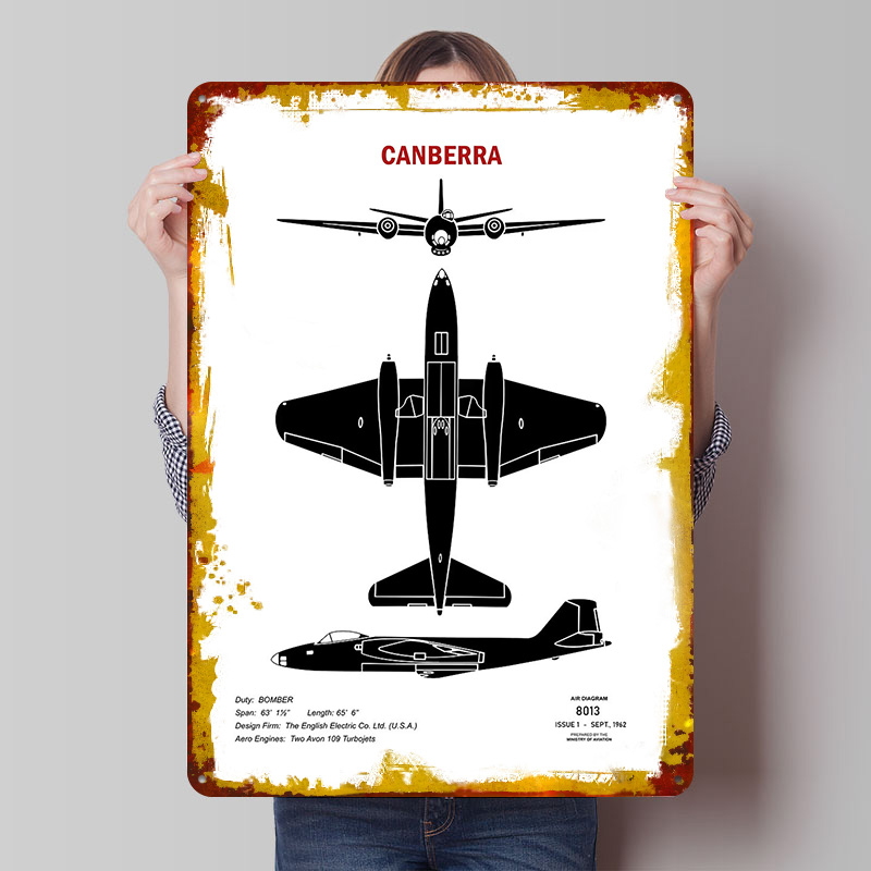 Canberra Vintage & Collectible Centre Reviews - Canberra herkenningstinnen plaquette poster gepersonaliseerde wanddecoratie