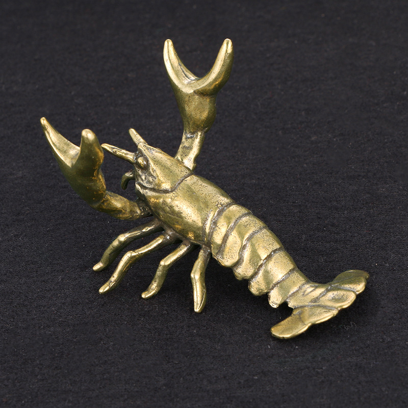 Vintage Collectible Furniture - Massief messing rivierkreeft ornament vintage dieren
