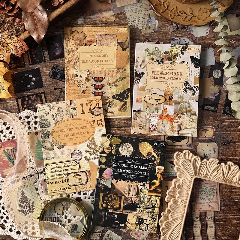Vintage Collectible Books - 20 vellen vintage gestanste stickerboek, zonder