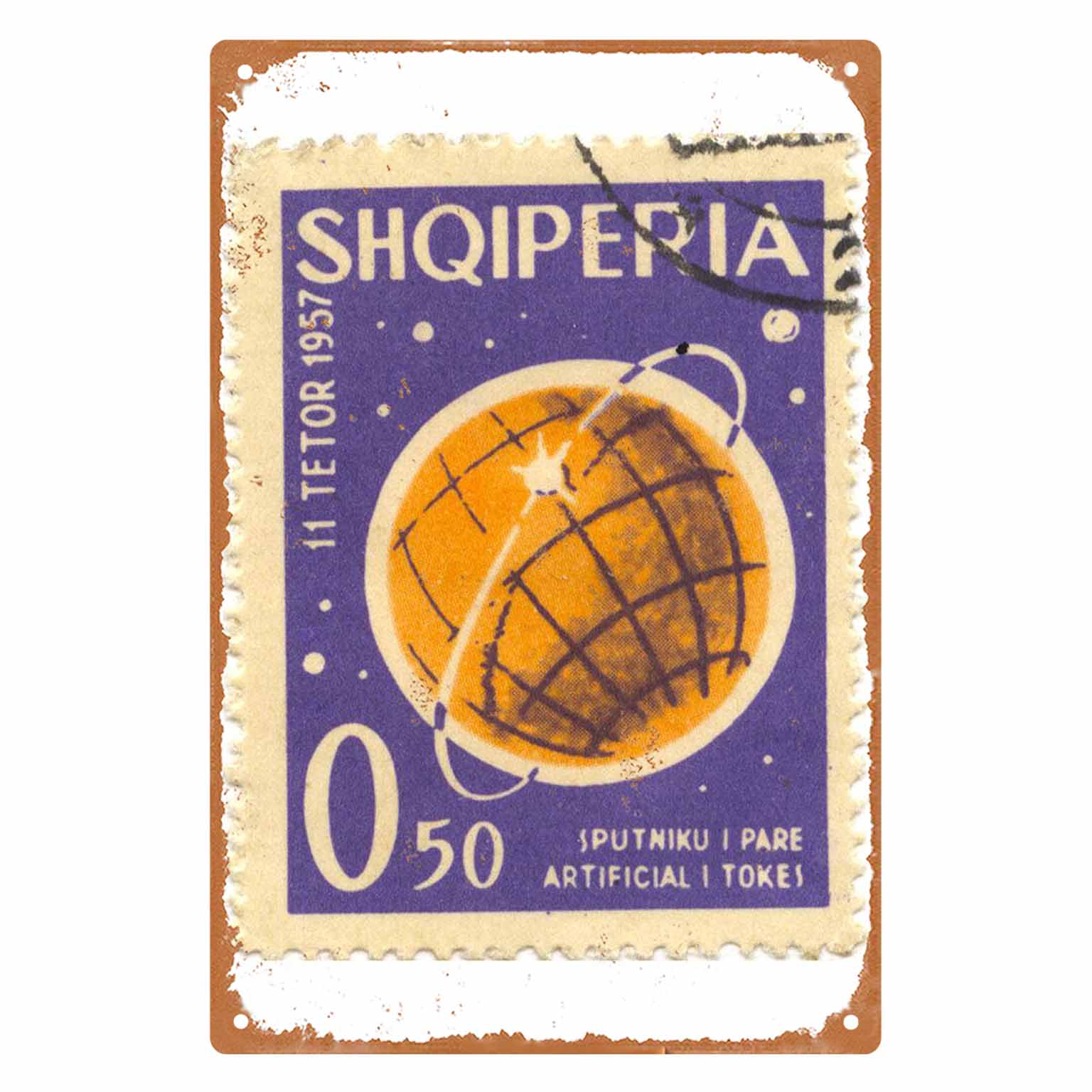 Collectible Vintage Postage Stamps - 2D FLAT 1pc Vintage Albanië 1957