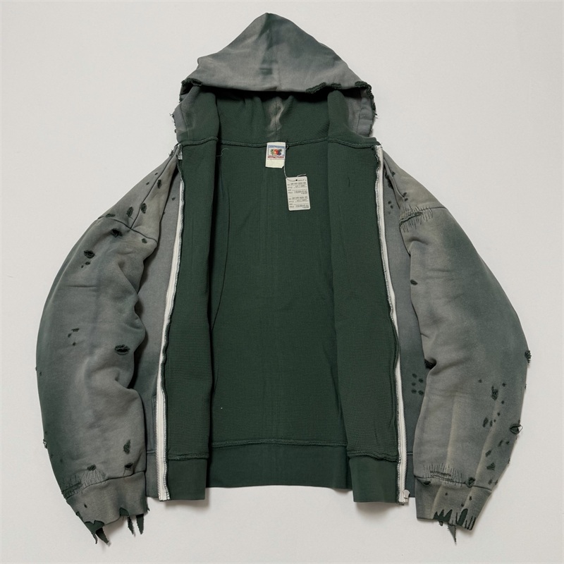 Vintage Zip Hoodie - Hole Vintage SAINT Mxxxxxx Oversized Ritsjacks