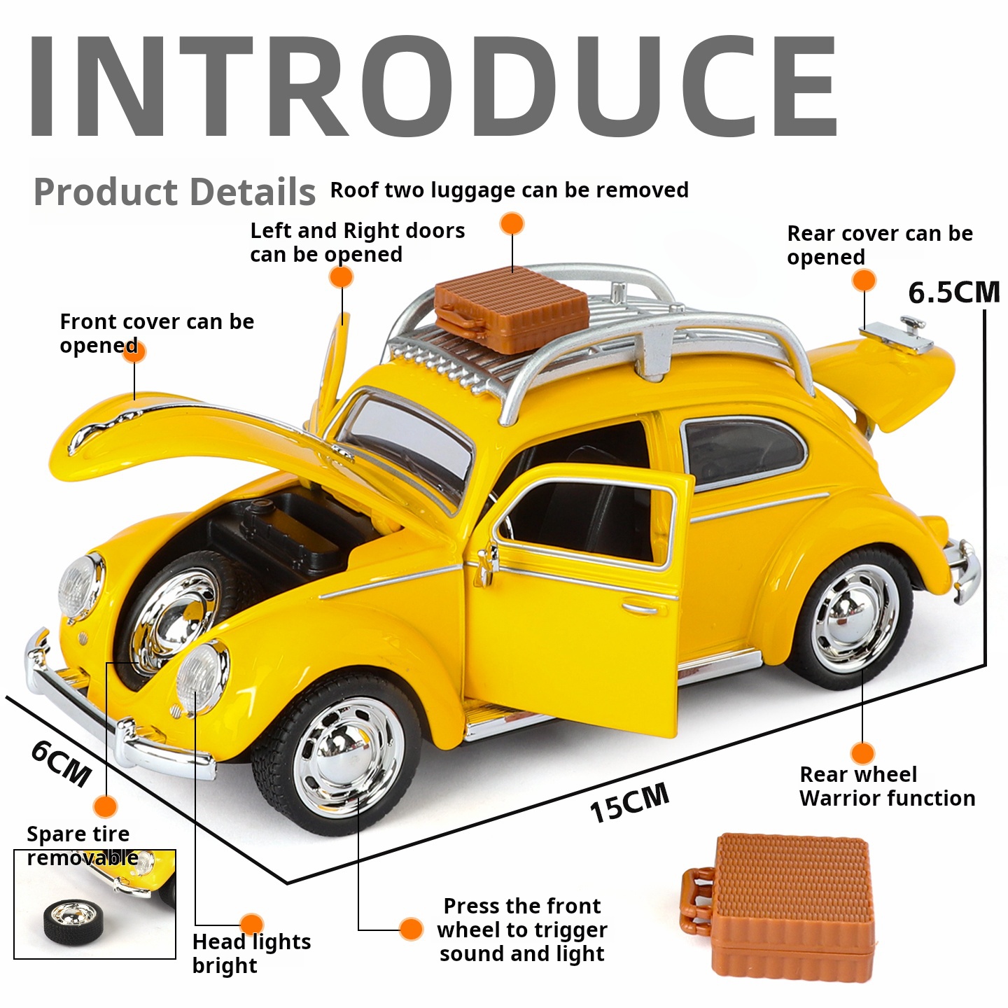 Vintage Collectible Toys For Sale - 1:32 Fabrieksdirecte verkoop Spuitgietaluminium Volkswagen Kever