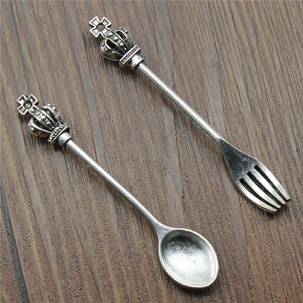 Vintage Collectible Spoons - 10Pcs Antiek Zilver Kleur Crown Lepel