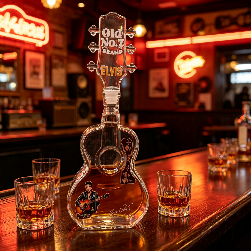 Elvis Presley gitaarvormige gl - Vintage Collectible Liquor Bottles recensie en prijs