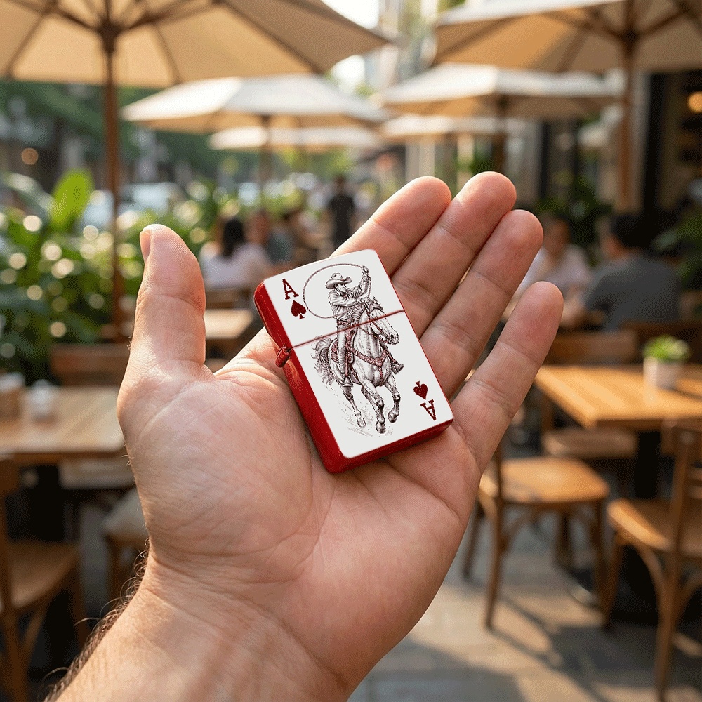 Flip Top Aansteker Cowboy Rode - Vintage Collectible Playing Cards recensie en prijs