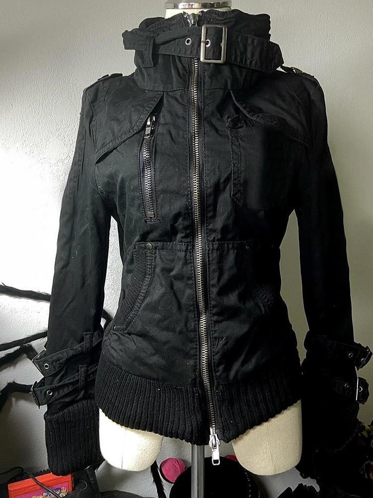 Y2k Grunge Punk Dames Zwart Vi - Vintage Zip Hoodie recensie en prijs