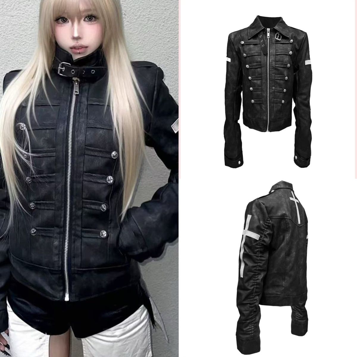 Y2k Grunge Punk Dames Zwart Vi - Vintage Zip Hoodie recensie en prijs