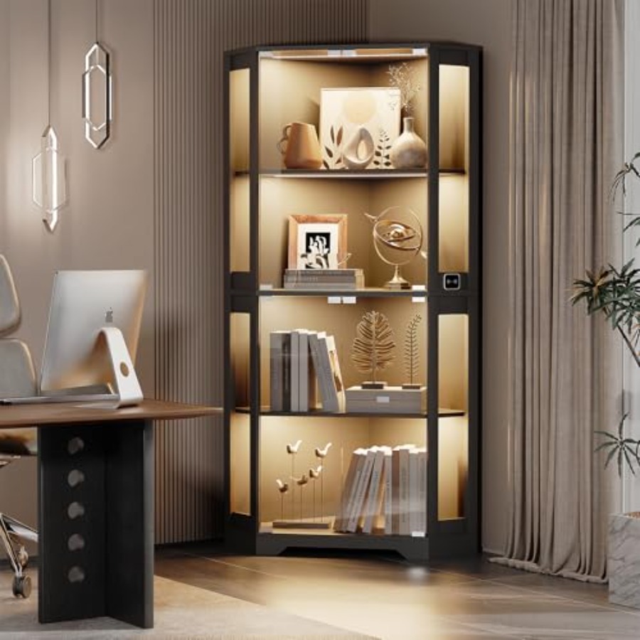Verlichte hoekvitrine met glaz - Collectible Collection recensie en prijs