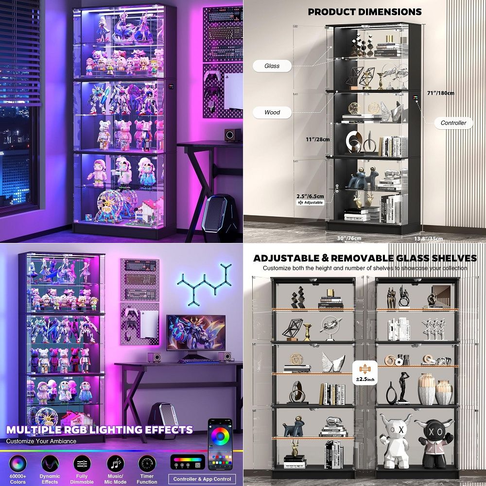 Vitrinekast met glazen deuren, - Collectible Collection recensie en prijs