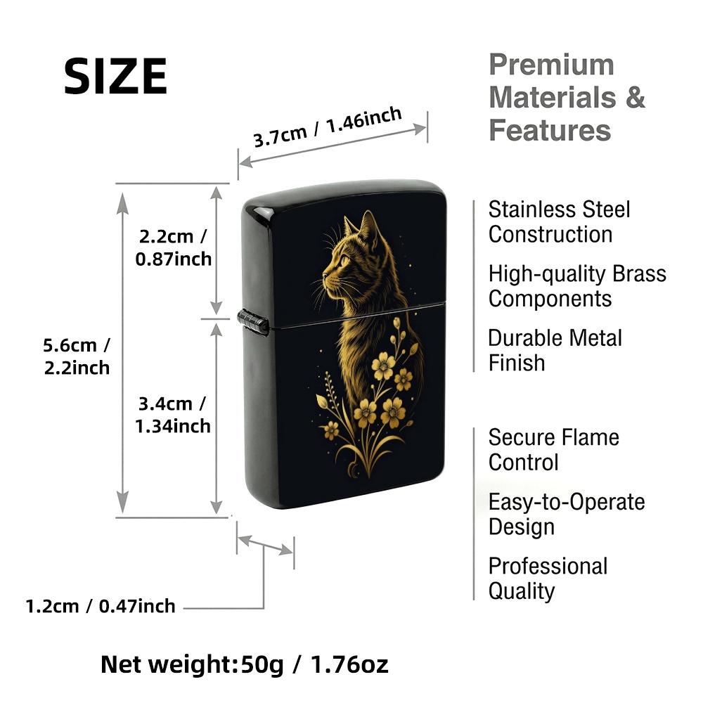 Flip Top Aansteker Gouden Kat  - Vintage Collectible Lighters recensie en prijs