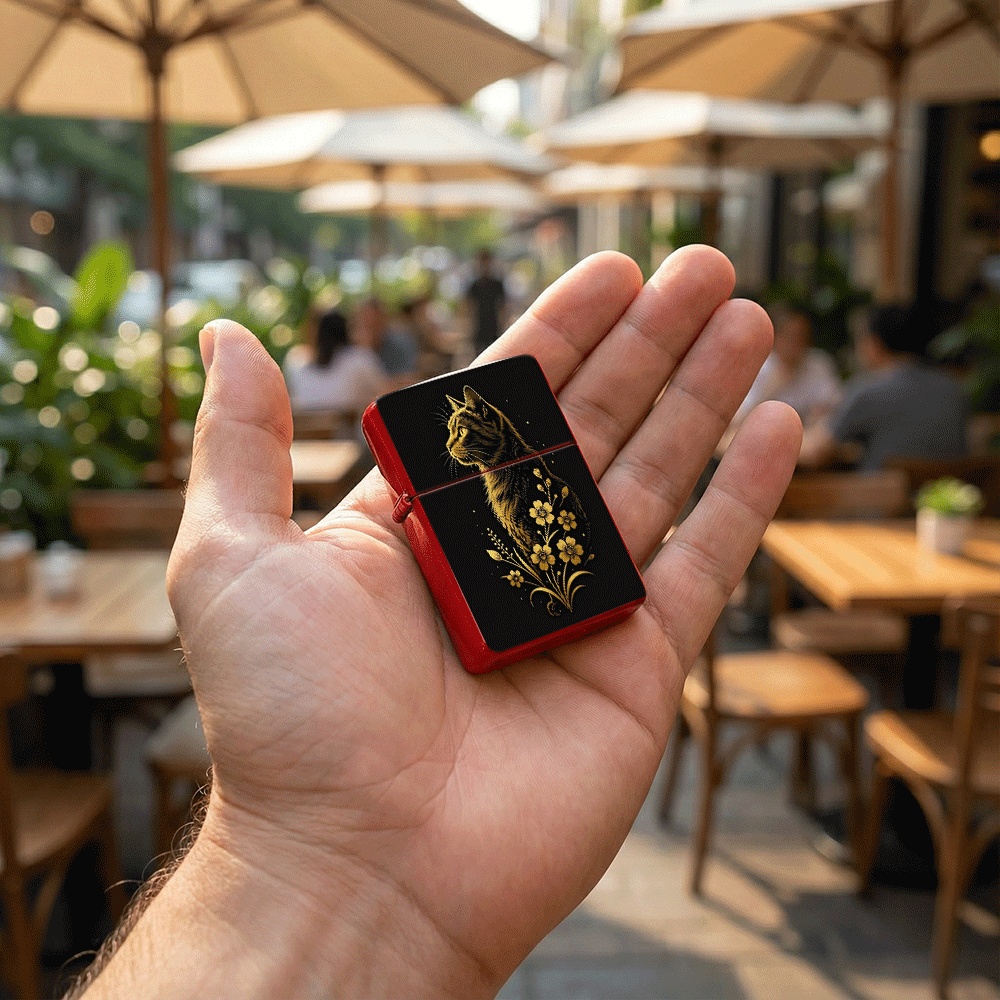 Flip Top Aansteker Gouden Kat  - Vintage Collectible Lighters recensie en prijs
