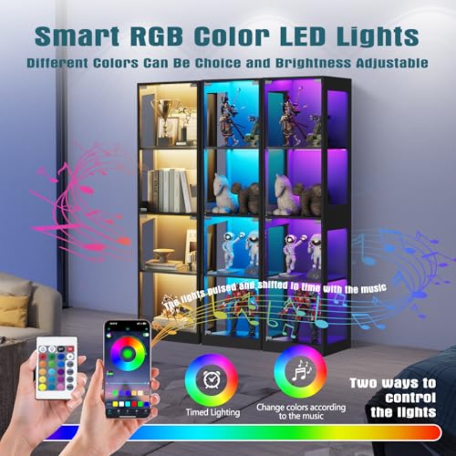 Glazen vitrinekast met LED RGB - Collectible Collection recensie en prijs