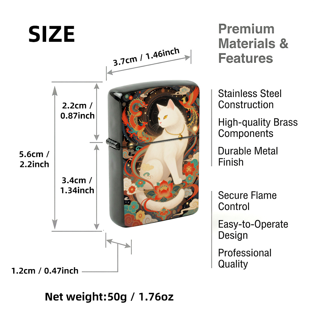 Flip Top Aansteker Witte Kat D - Vintage Collectible Lighters recensie en prijs